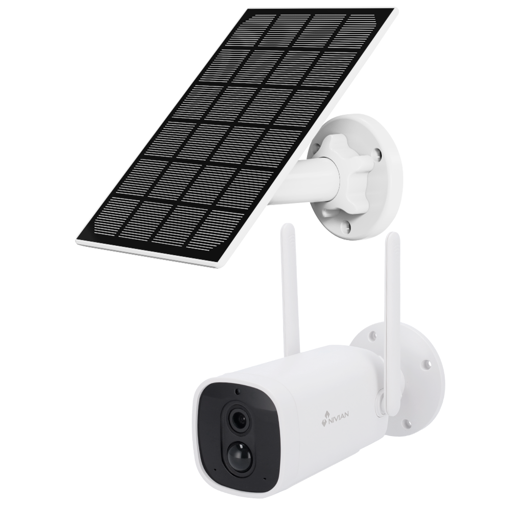 Nivian 06BATSOLAR 2MP Solar WiFi IR 8m Batterij PIR Bullet IP camera