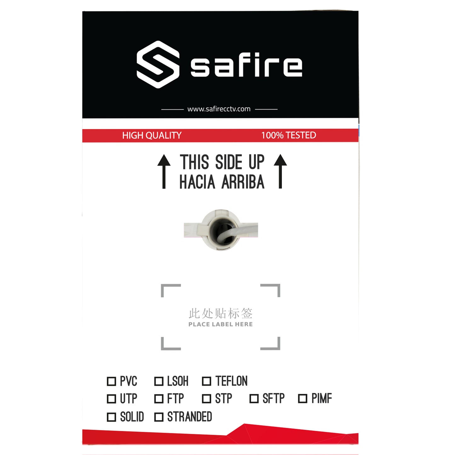 Safire CAT6 5.5 mm UTP 305 meter 100% koper Halogeen vrij kabel grijs