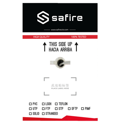 Safire CAT6A UTP 305 meter 100% koper Halogeen vrij kabel grijs