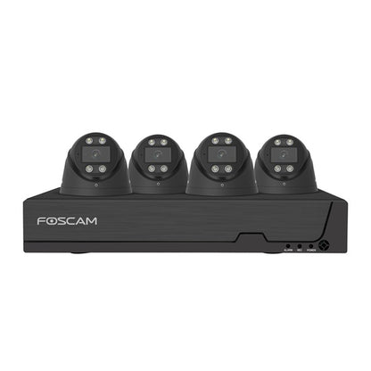 Foscam FN9108E-T4-2T-B 5MP NVR 2TB Turret PoE Kit zwart