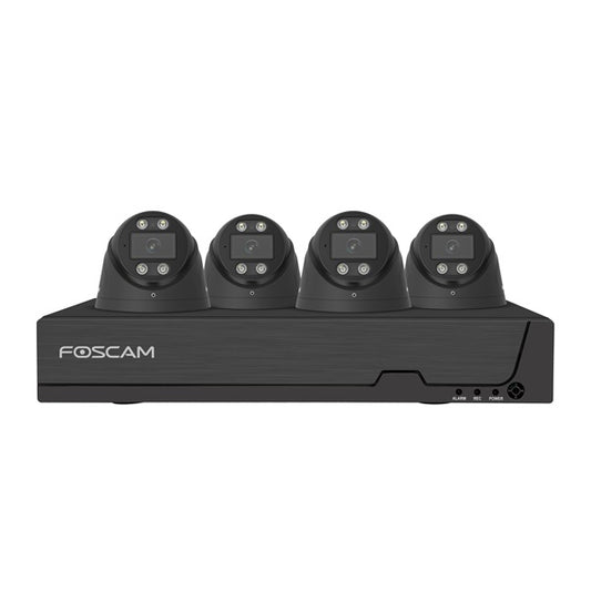 Foscam FN9108E-T4-2T-B 5MP NVR 2TB Turret PoE Kit zwart